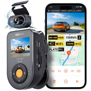 �O�� 4K 800����f �h���C�u���R�[�_�[ VANTRUE S1 Pro Max ADAS/BSD���S�x�� �h�����R �\�j�[ STARVIS 2 IMX678 �Z���T�[ �����Î� HDR���� PlatePix�i���o�[�F������ IP67�h�����A�J���� 24���Ԓ��ԊĎ� �X�}�z