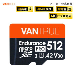 VANTRUE microSD�J�[�h U3 ����Class10 UHS-I microSD �������[�J�[�h 4K UHD ����B�e �}�C�N��SD�J�[�h �h���C�u���R�[�_�[ �A�N�V�����J���� �Ď��J����