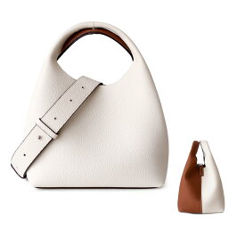 [imeetu] ショルダーバッグ 高級本革 レディース 2way バイカラー ハンドバッグ 小さめ 大容量 高見え 柔らかい 自立 斜め掛けバッグ シンプル カジュアル 斜めがけ 肩がけ 手持ち 人気（アイボリーxブラウン）