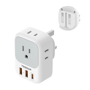 bf�^�C�v �ϊ��v���O TESSAN �܂肽���ݎ� �C�O �R���Z���g�ϊ��v���O 4��AC������ 1��USB-C��2��USB-A �ϊ��� �V���K�|�[�� ���` �C�M���X �}���[�V�A �C�O���s�p �֗��O�b�Y