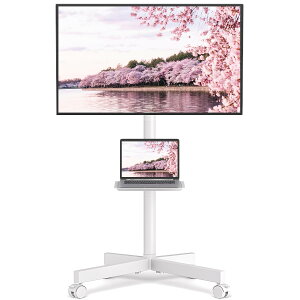 テレビスタンド キャスター付き テレビスタンド ハイタイプ/ロータイプ 23~55型 テレビ用スタンド壁掛け 上下傾斜 tvスタンド VESA40x40 cmまで 耐荷重40 KG 家用 会社用 ホワイト 1