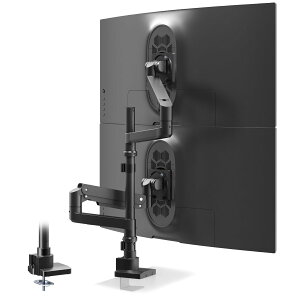 ACCURTEK 2ʃj^[A[ O|[60.5cm ő57C`܂ ω׏de2~20kg ] ㉺ER KX VESA75/100 Nv/Obgp fA ubN
