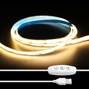 iNextStation led�e�[�v���C�g COB USB���C�g�����x ���d�d��5v 320LEDs/m �����\ �J�b�g�\ ���ʃe�[�v�ݒu ��8mm ����p �e�[�v���C�g2M �d���F