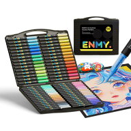 ENMY 60色セット 直液式 アクリルマーカー イラストマーカー 水性 筆ペン アートマーカー 美術 漫画 ファ…