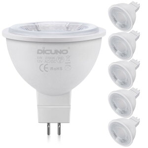 DiCUNO MR16 12V LED�d�� GU5.3���� 50W�`�n���Q�������i5W�j�d���F 2700k ���P�x500lm �X�|�b�g���C�g �����s�� 6��