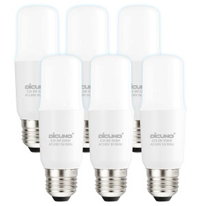 DiCUNO LED�d�� E26���� T�`�^�C�v 60W�`���� 8W �����F 1050lm 5000K �����FRa92 ���P�x �L�z�� �ȃG�l �������Ή� PSE�F�؍ς� 6��