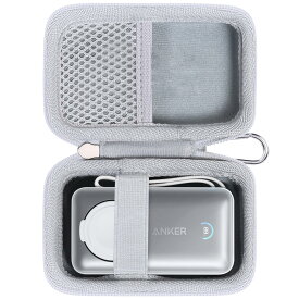 【Khanka 収納ケース】アンカー Anker MagGo Power Bank (10000mAh, 35W, For Apple Watch) モバイルバッテリーに対応，オフホワイト（ケースのみ）
