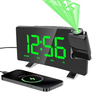 GHDVOP ڊo܂v LEDfW^ev uv 7C` ₷ V䓊e v 180°]e IV  4iK邳 FMWI 12H/24Hԕ\ A[/Xk[Y@\ 