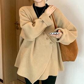 マタニティ 大きいサイズあり 秋冬用 マタニティOK カーディガン セーター 服 おしゃれ 春 秋 冬 フォーマル 長袖 前開き リブニット ブラウン ワインレッド ニット 長袖 レディース 厚手 大きいサイズ Vネック