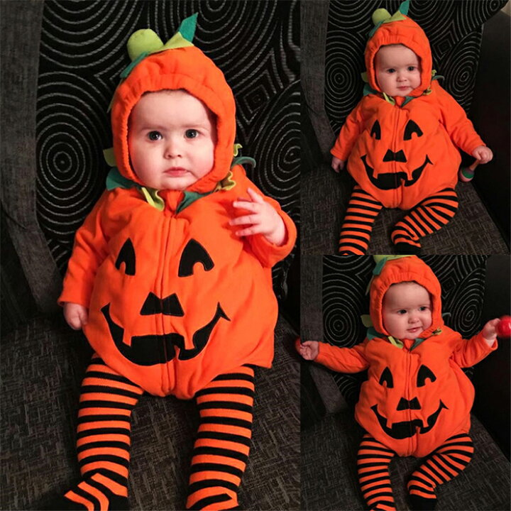 楽天市場 ハロウィン衣装 かぼちゃ ロンパース キッズ カボチャの服 ベビー用 赤ちゃん ハロウィン コスプレ フード付き コスチューム 女の子 男の子 キッズ 衣装 仮装 パーティー 可愛い おしゃれ 子ども 舞台 演出服 忘年会 歓迎会 送迎会 Halloween らくらく
