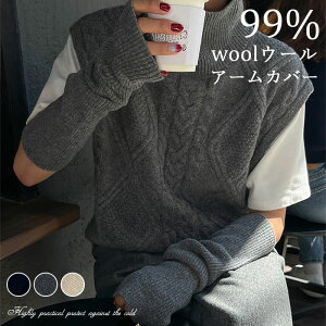 アームウォーマー ニット アームカバー 韓国 ニット 腕カバー アームスリーブ リブニット 99%ウール レディース メンズ 女の子 男の子 秋 フィンガーレスグローブ かわいい おしゃれ トレン