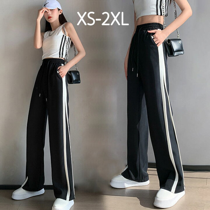 楽天市場】新作 ワイドパンツ レディース スエットパンツ サイドライン  