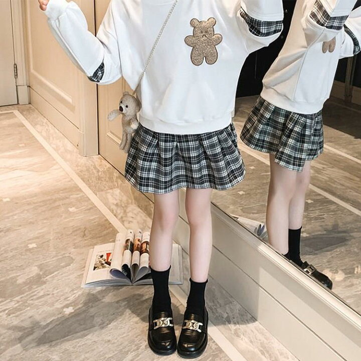 120 タータンチェック♥ キッズ セーラー服 レース フリル ソックス