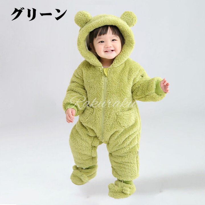 楽天市場】ベビー服 新生児 フード付きロンパース 耳付き 男の子 