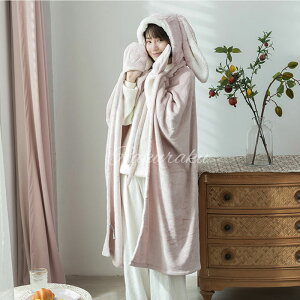 着る毛布 レディース 着る毛布 子供 かわいい うさ耳 フード付き ハート 手袋付き ボタン付き 着るブランケット ルームウェア ふわふわ あったかい ブランケット 防寒対策 お昼寝ブランケッ