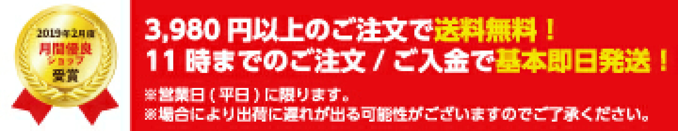 3980円以上で送料無料