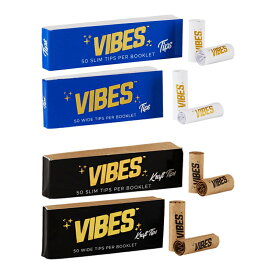 ＼ポイント2倍／ VIBES TIPS | フィルター バイブス フィルターチップ 50枚 綴り 1個 ローチ フィルター 手巻きタバコ タバコ フィルター 巻きたばこ ワイド フィルター チップ