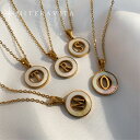 金属アレルギー対応 サージカルステンレス イニシャル ラウンド ペンダント シェル 45cm チェーンネックレス 金属アレルギー つけっぱなし レディース ネックレス 金アレ k18 ゴールド アクセサリー 金属アレルギー対応mitravita ミテラヴィータ 【N104】