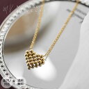 金属アレルギー対応 サージカルステンレス ネックレス ビーズハート ペンダント 41cm 金属アレルギー 変色しない つけっぱなし 金アレ K18 レディース シンプル アクセサリー 金属アレルギー対応mitravita ミテラヴィータ 【N220】