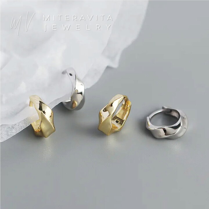 楽天市場】金属アレルギー対応 フープピアス シルバー 925 両耳用 幾何  