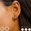 金属アレルギー対応 サージカルステンレス ピアス 小ぶり 3連 ハーフフープ つけっぱなし 金属アレルギー 変色しない 錆びない ステンレスピアス レディース ニッケルフリー 金属アレルギー対応miteravita ミテラヴィータ【p138】