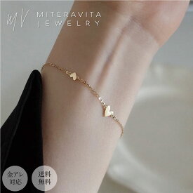 金属アレルギー対応 ブレスレット サージカルステンレス バングル ブレスレット トリプルハートブレスレット 15cm レディース ステンレス アクセサリー つけっぱなし ブレスレット 変色しない 金アレ対応 SUS316L 金属アレルギー対応miteravita ミテラヴィータ【B123】