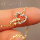 ＼クリスマスSALE 全品10%offクーポン／レディース ネックレス ジルコニア ダブル ハート ネックレス 925 シルバー チェーン あずき 40cm つけっぱなし シンプルデザイン アクセサリー 金属アレルギー対応mitravita ミテラヴィータ【N248】