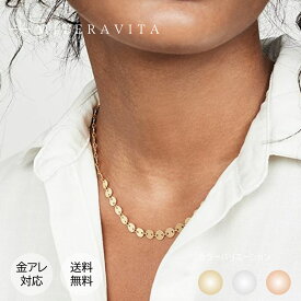 ＼全品ポイント15倍！ 2BUY10%/ 3BUY20%off／レディース ネックレス 金属アレルギー 対応 プレート チェーンネックレス 軽量 華奢 ペタル チェーン チョーカー エクレア 35cm +3cm つけっぱなし 錆びない 金属アレルギー対応mitravita ミテラヴィータ【N17】