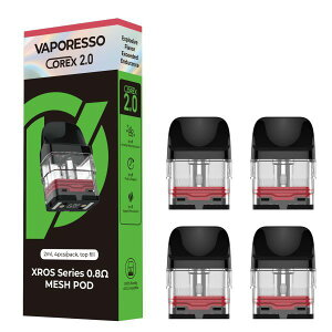 Vaporesso XROSシリーズ POD カートリッジ 4個入り 電子タバコ べイプ ベポレッソ 2ml 交換用ポッドカートリッジ クロス vape ポッド XROS POD XROS2 XROS3 XROS3 Mini 4 MINI NANO PRO 予備POD タールニコチン0
