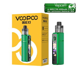 ���� �d�q�^�o�R �X�^�[�^�[�L�b�g VOOPOO Drag X3 Vape Mod Kit �x�C�v �ő�80W�o�� 21700/18650�o�b�e���[�Ή� PnP X DTL�^���N 5ml Type-C�}���[�d �j�R�`��0 �^�[��0