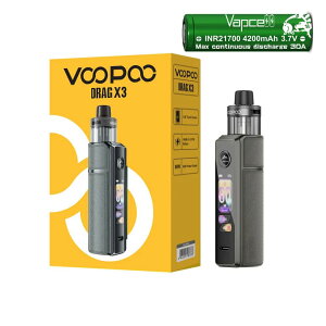 ���� �d�q�^�o�R �X�^�[�^�[�L�b�g VOOPOO Drag X3 Vape Mod Kit �x�C�v �ő�80W�o�� 21700/18650�o�b�e���[�Ή� PnP X DTL�^���N 5ml Type-C�}���[�d �j�R�`��0 �^�[��0