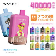 使い捨て 電子タバコ WASPE Fihp FW40000 シーシャ 使い切りタイプ VAPE Type-C充電 36mlリキッド 2つの…