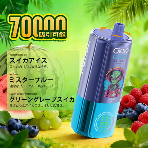 OKSO 3 in 1 70000Puffs �g���̂�VAPE 3�t���[�o�[�ؑ� 48ml��e�� LED�f�B�X�v���C Type-C�[�d ���R�X�p���f�� �d�q�^�o�R �x�C�v �։� �����^�� �R���p�N�g �^�[��0 �j�R�`��0