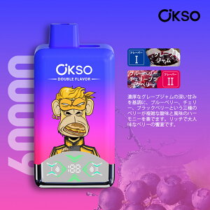 OKSO Double Flavor 60000 �g���̂ēd�q�^�o�R ��60000��z�� �_�u���t���[�o�[ 50mL 650mAh Type-C LED�f�B�X�v���C �f���A�����b�V���R�C�� �d�q�^�o�R �x�C�v �։� �����^�� �R���p�N�g �^�[��0 �j�R�`��
