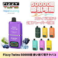 【50%OFF】使い捨て 電子タバコ Fizzy Twins 50000回 使い捨て電子タバコ 2in1 ダブルフレーバー LEDディ…