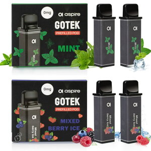 【タイムセール価格】Aspire Gotek カートリッジ 持ち運びシーシャ 使い捨て 電子タバコ べイプ アスパイア ゴーテックエス ゴーテックエックス Gotek S Gotek X Gotek Pro GOTEK NANO 2箱セット 純正 5ml