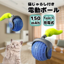 充電式 猫じゃらし付き 猫用 犬用 電動ボール おもちゃ 光る 自動走行 回転 シリコン お留守番