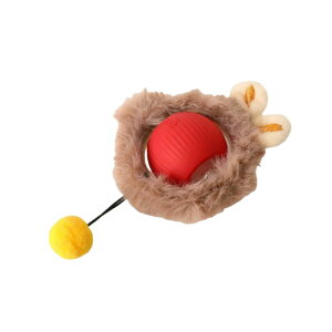 充電式 ファー付き 猫用 犬用 電動ボール おもちゃ 光る 自動走行 回転 シリコン お留守番