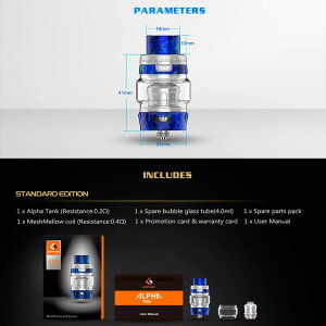 geekvapeALPHATANK【25mm】【DTL】【爆煙】【クリアロマイザー】【サイドエアフロー】電子タバコアトマイザーVAPE