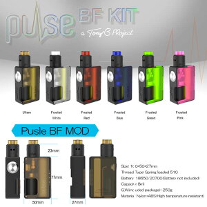 電子タバコスターターキットVANDYVAPEPULSEBFKITメカニカルBOXMODボトムフィーダースコンカーメカスコ