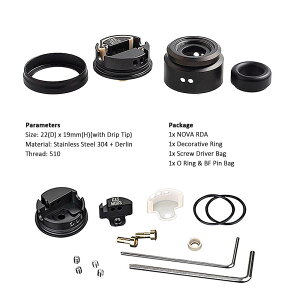 GasModsガスモッズNovaRDAノバノヴァ【22mm】【BF】【シングルコイル】【サイドエアフロー】電子タバコアトマイザーVAPE