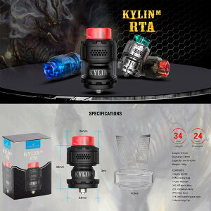 VANDYVAPEKYLINMRTA24mmバンディベイプキリンカイリン【24mm】【DTL】【爆煙】【RBA】電子タバコアトマイザーVAPE