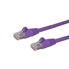 StarTech.com カテゴリー6 LANケーブル(Cat6) RJ45モールディングコネクタ(ツメ折れ防止カバー付き) 7.6m パープル N6PATCH25PL[ゆうパケット発送、送料無料、代引不可]