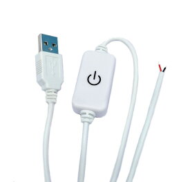 USB電源ケーブル タッチ調光スイッチ付き USB電源出力 LED照明 USBテーブルランプ ライト USBファン[定形外郵便、送料無料、代引不可]