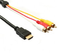 HDMI A/M TO RCA3 単方向 変換ケーブル(デジアナ変換なし) 《1.5m》 BK HDMIオス-3RCA(赤白黄) 金メッキ[…