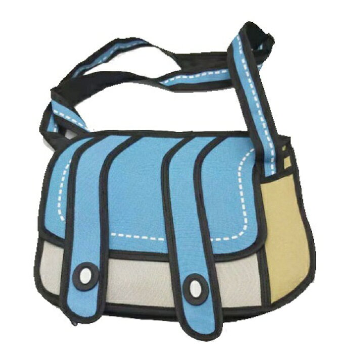 楽天市場 イラストのようなかわいいバッグ 二次元ショルダーバッグ ブルー イラストバッグ おもしろバッグ おしゃれ 送料無料 一部地域を除く Youshowshop