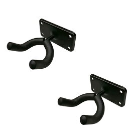 壁に固定 ギターハンガー 2個セット 《ブラック》 壁掛け ギター掛け ギタースタンド ギターホルダー ギターフック ディスプレイ[おす すめ][ゆうパケット発送、送料無料、代引不可]