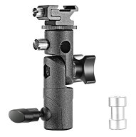 アンブレラホルダー E型 180度角度調整 ホットシュー付き フラッシュ ストロボ ライト 三脚 スタンド カ…