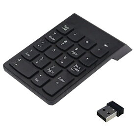 2.4G ワイヤレステンキー USBレシーバー付 軽量 薄型 18キー ソフトタッチ 防滴 テンキーパッド テンキーボード[定形外郵便、送料無料、代引不可]