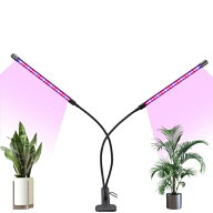 植物育成ライト 2ヘッド クリップ式 フレキシブル LED植物ライト 6段階調光 3種照明モード タイマー機能 …